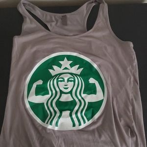 Gray Starbucks muscle tank